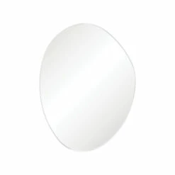 Fienza Pebble Matte White Brass Asymmetrical Framed Mirror 1200 X 900mm FMPA90120W