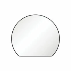 Fienza Sunrise Matte Black Round Framed Mirror 800mm X 690mm FMSR80B