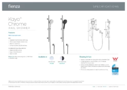 Fienza Bathroom Rail Shower Chrome Kaya 444109 -Bathroom Supplies Sales 2024 BA9069