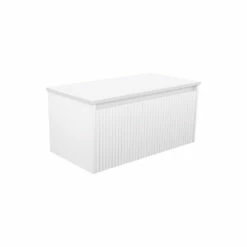 Fienza Alina Fluted 900 Wall-Hung Cabinet Bathroom Vanity Satin White 90RW-C