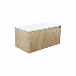 Fienza Alina Fluted 900 Wall-Hung Cabinet Bathroom Vanity Scandi Oak 90RS-C