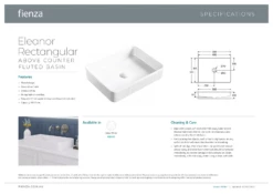 Fienza Eleanor Rectangular Above Counter Fluted Basin Matte White RB467 -Bathroom Supplies Sales 2024 BA9590