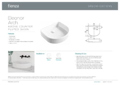 Fienza Eleanor Arch Above Counter Fluted Basin Gloss White RB463 -Bathroom Supplies Sales 2024 BA9593