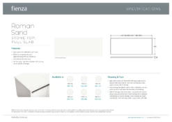 Fienza Roman Sand Stone Top Full Slab 600mm X 465mm X 20mm Vanity Cabinet Top 502-101 -Bathroom Supplies Sales 2024 BA9620