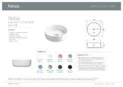 Fienza Reba Above Counter Basin Matte Black No Tap Hole 360mm X 360mm RB3134B 7 Fienza Reba Above Counter Basin Matte Black No Tap Hole 360mm X 360mm RB3134B -Bathroom Supplies Sales 2024 BA9632