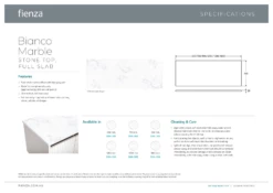 Fienza Bianco Marble Stone Top Full Slab 750mm X 465mm X 20mm Vanity Cabinet Top 504-102 14 Fienza Bianco Marble Stone Top Full Slab 750mm X 465mm X 20mm Vanity Cabinet Top 504-102 -Bathroom Supplies Sales 2024 BA9648