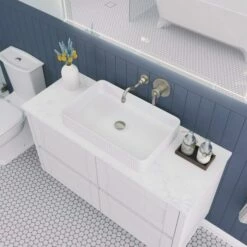 Fienza Bianco Marble Stone Top Full Slab 1800mm X 465mm X 20mm Vanity Cabinet Top 504-106 -Bathroom Supplies Sales 2024 BA9652 3