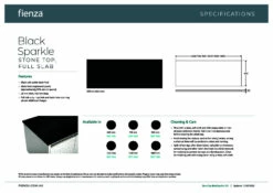 Fienza Black Sparkle Stone Top Full Slab 600mm X 465mm X 20mm Vanity Cabinet Top 501-101 -Bathroom Supplies Sales 2024 BA9665 5