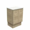 Fienza Bathroom Vanity 600 Cabinet On Kickboard 2 Door Cupboard Edge Scandi Oak 60SK -Bathroom Supplies Sales 2024 BA9717
