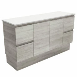 Fienza Bathroom Vanity 1500 Cabinet On Kickboard Cupboard Industrial Edge Grey 150XK