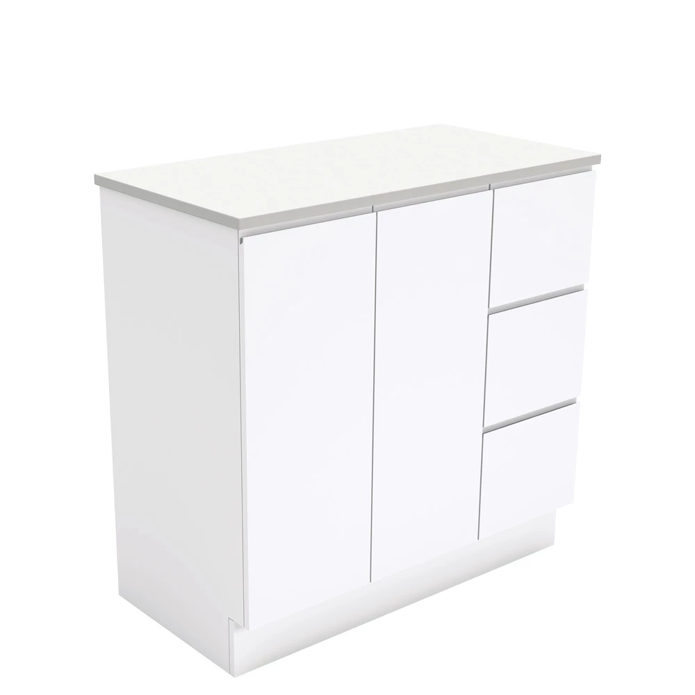 Fienza Bathroom Vanity 900 Cabinet On Kickboard Cupboard Fingerpull Gloss White 90CR 3 Fienza Bathroom Vanity 900 Cabinet On Kickboard Cupboard Fingerpull Gloss White 90CR