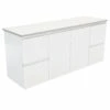 Fienza Bathroom Vanity 1500 Cabinet Wall Hung Cabinet Fingerpull Satin White 150Z -Bathroom Supplies Sales 2024 BA9788