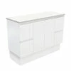 Fienza Bathroom Vanity 1200 Cabinet On Kickboard Cupboard Fingerpull Satin White 120ZK -Bathroom Supplies Sales 2024 BA9791