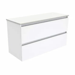 Fienza Quest Bathroom Vanity 1200 Wall Hung Cabinet Gloss White 120Q