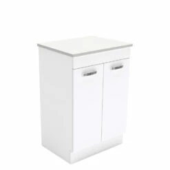 Fienza UniCab Bathroom Vanity 600 Cabinet On Kickboard 2 Door Gloss White 60NKW