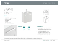 Fienza Delgado Slim 600 Wall Hung Vanity 600 Bathroom Cabinet White 60D 7 Fienza Delgado Slim 600 Wall Hung Vanity 600 Bathroom Cabinet White 60D -Bathroom Supplies Sales 2024 BA9823
