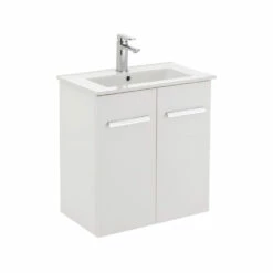 Fienza Delgado Slim 600 Wall Hung Vanity 600 Bathroom Cabinet White 60D