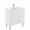 Fienza Delgado Slim 750 Bathroom Vanity On Legs Cabinet Right Drawers White 75DLR -Bathroom Supplies Sales 2024 BA9831