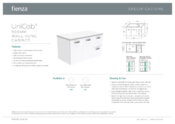 Fienza Dolce Unicab 900 Offset Wall Hung Vanity Right Basin White TCL90RJ -Bathroom Supplies Sales 2024 BA9842