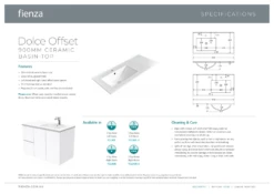 Fienza Dolce Unicab 900 Offset Vanity On Kickboard Right Basin White TCL90RNKW -Bathroom Supplies Sales 2024 BA9844 1