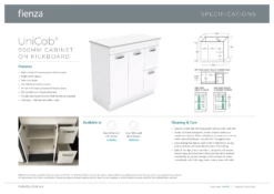 Fienza Dolce Unicab 900 Offset Vanity On Kickboard Right Basin White TCL90RNKW -Bathroom Supplies Sales 2024 BA9844