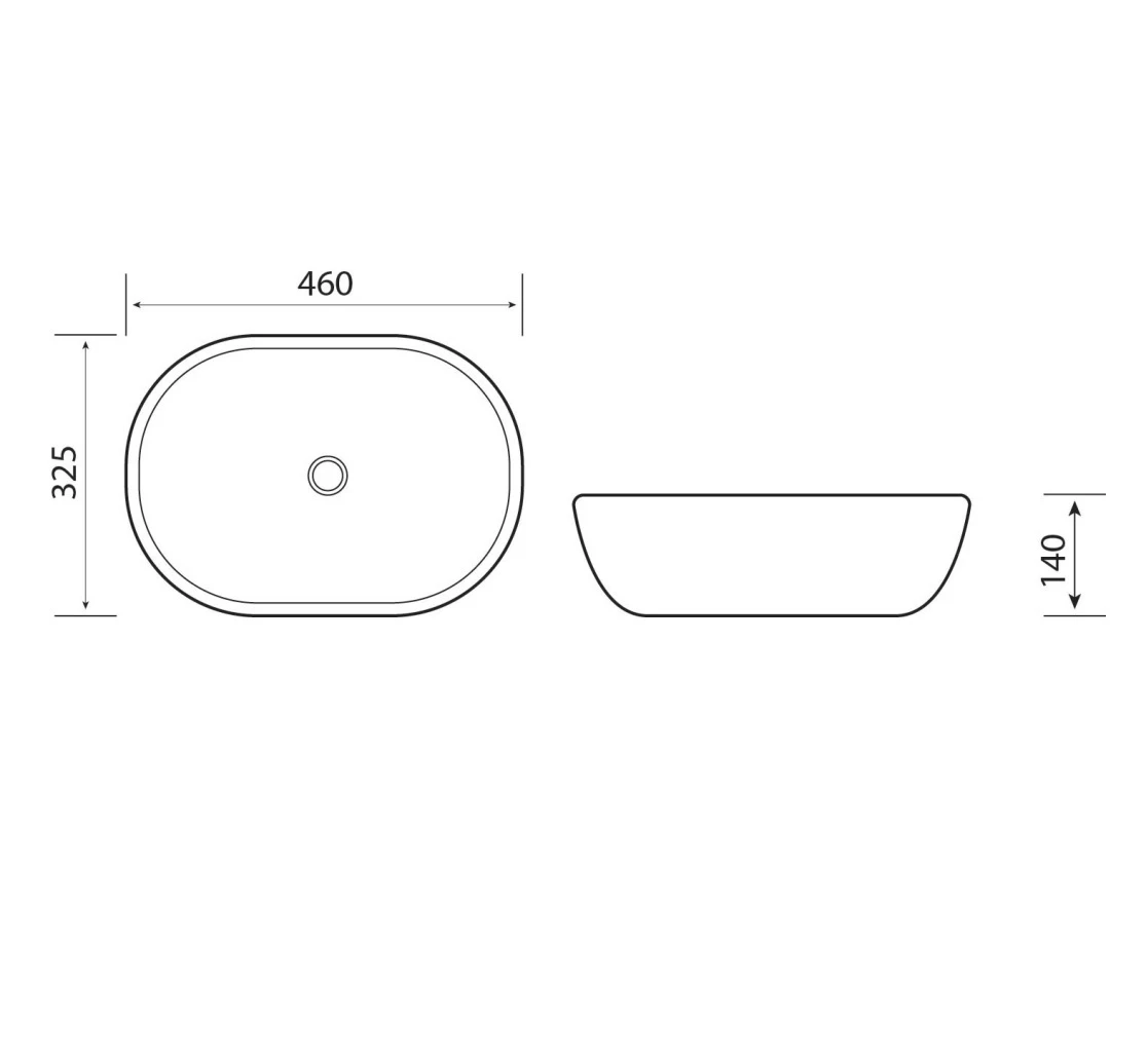 Castano Above Counter Basin 460mm Vitreous China Positano Gloss White POSITANO460 4 Castano Above Counter Basin 460mm Vitreous China Positano Gloss White POSITANO460 - Image 2