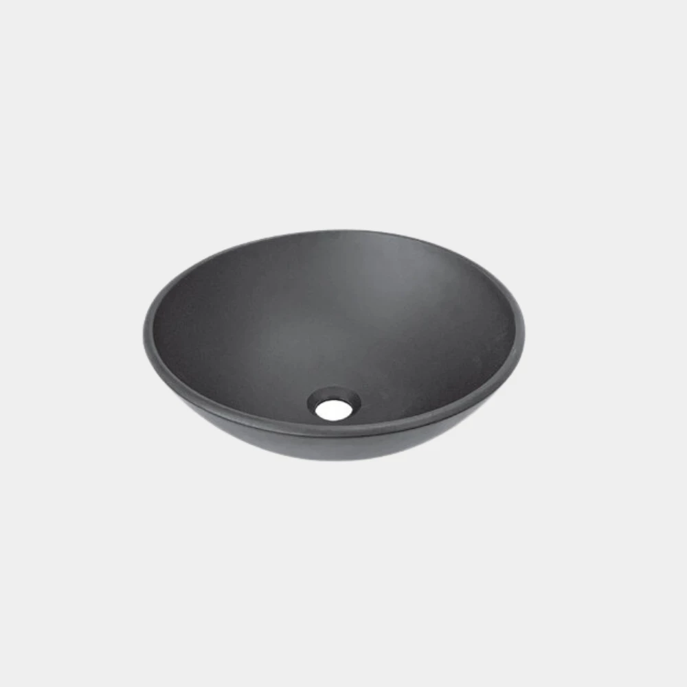 Castano Midnight Matte Black Mini Glass Above Counter Basin 310mm X 110h MIDMINIGB 3 Castano Midnight Matte Black Mini Glass Above Counter Basin 310mm X 110h MIDMINIGB