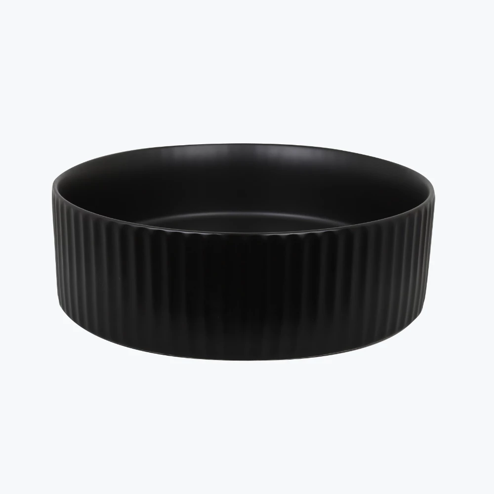 Castano Above Counter Basin 365mm Vitreous China Matt Black Siera Flute SIEFLVB-MB 3 Castano Above Counter Basin 365mm Vitreous China Matt Black Siera Flute SIEFLVB-MB