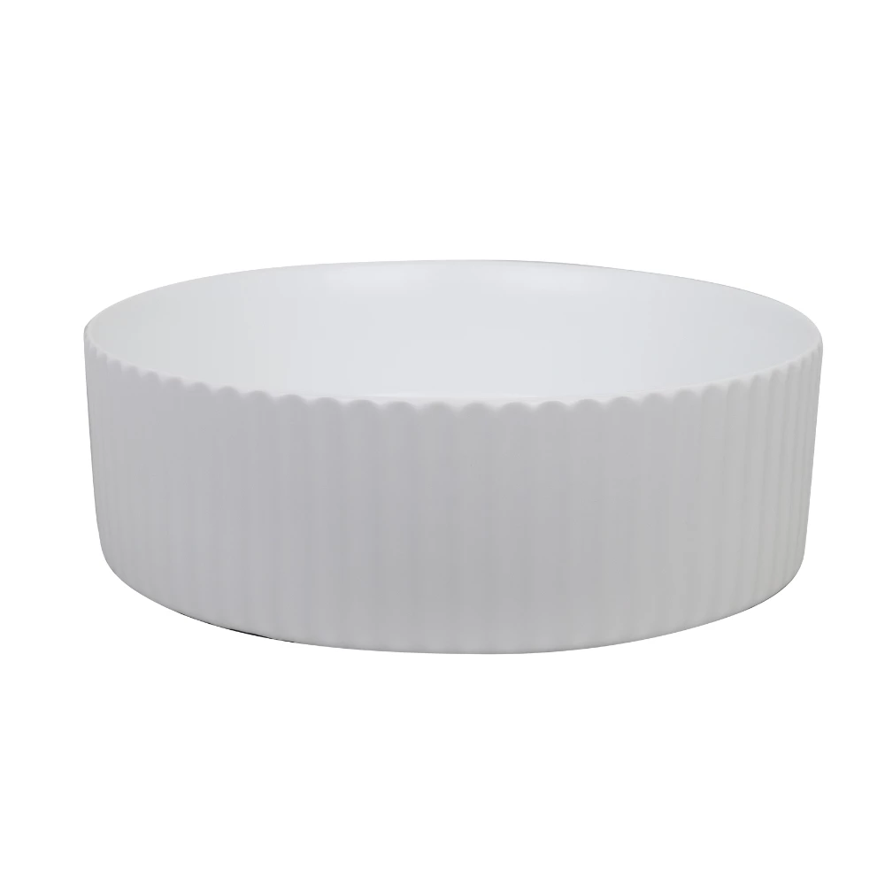 Castano Above Counter Basin 365mm Vitreous China Matt White Siera Flute SIEFLVB-MW 3 Castano Above Counter Basin 365mm Vitreous China Matt White Siera Flute SIEFLVB-MW