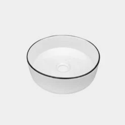 Castano Above Counter Basin 365mm Vitreous China Slim Black Edge Siera SIERVB-EDGE