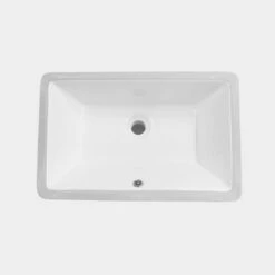 Castano Ceramic Undermount Basin 535mm With Overflow White Sotto SOTUMVB