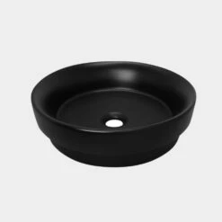 Castano Thames 395mm Vessel Inset Basin Vitreous China Matt Black THASIVB-MB