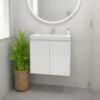 Castano Wall Hung Ensuite Vanity 600mm Finger Pull White Tirami TIR600WHWH -Bathroom Supplies Sales 2024 CA0506