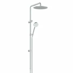 Greens Tapware Twin Rail Shower Single Function Brushed Steel 183903