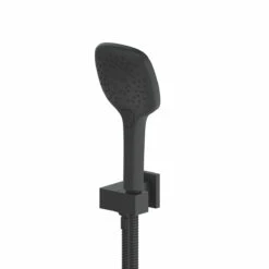 Greens Tapware Bathroom Hand Shower With Wall Bracket Matte Black Swept 904018607