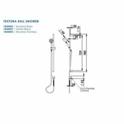 Greens Tapware Rail Shower Matte Black Textura 1830007 5 Greens Tapware Rail Shower Matte Black Textura 1830007 -Bathroom Supplies Sales 2024 GE0192 1