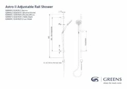 Greens Tapware Twin Shower Rail Bathroom Astro II Gun Metal 528009 -Bathroom Supplies Sales 2024 GE0461 1