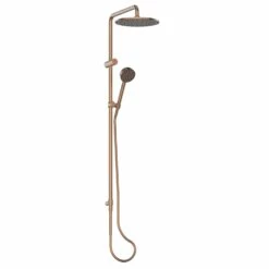 Greens Tapware Overhead Twin Rail Shower Single Function Gisele Brushed Copper 184908
